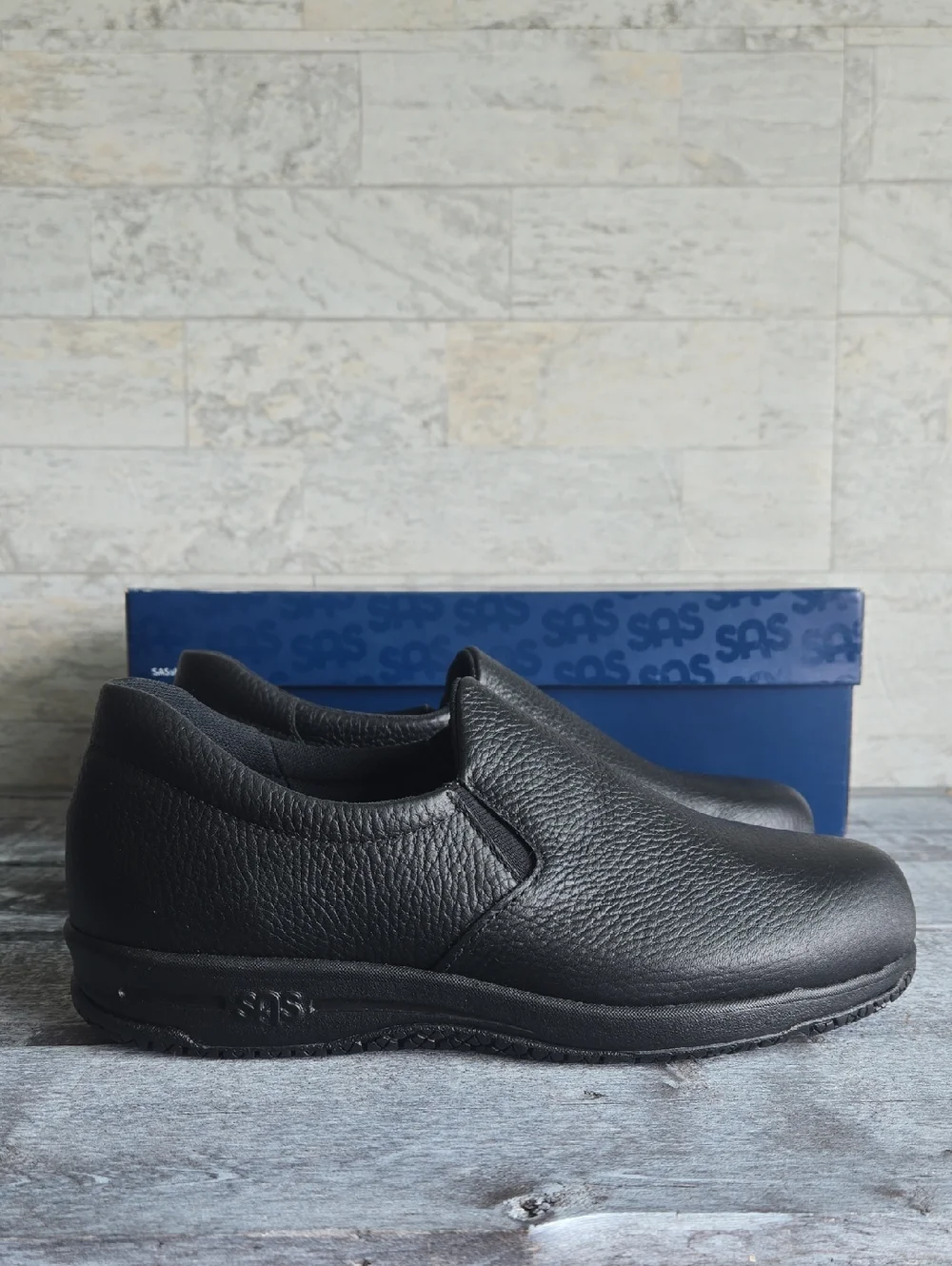 NWT SAS Patriot SR Black Slip Resistant Slide On Loafers SIZE 6.5 In Box - Picture 4 of 11